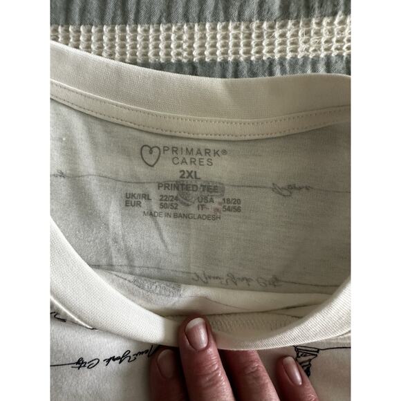 NWOT Primark Cares 100% Cotton Crewneck T-shirt Micro Landmarks T-shirt 2XL - Picture 4 of 7